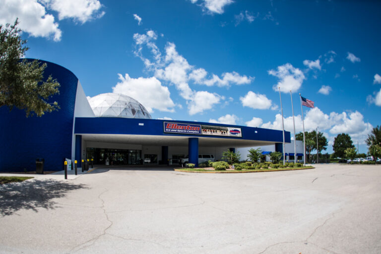 Photo of the front of the Ellenton Ice and Sports Complex building.